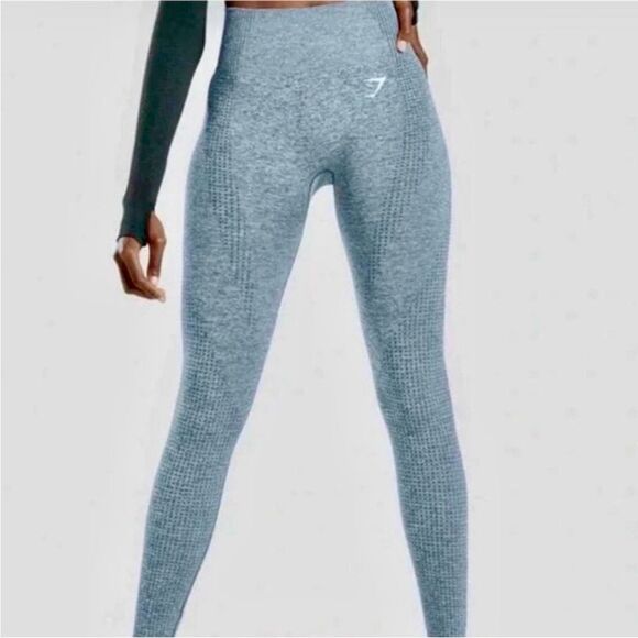 GYMSHARK | Vital Seamless Leggings in Marled Teal Women’s Size Medium - Picture 1 of 10